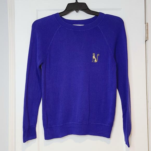 Sandro Crewneck Sweater With Cheetah Applique - Picture 1 of 7